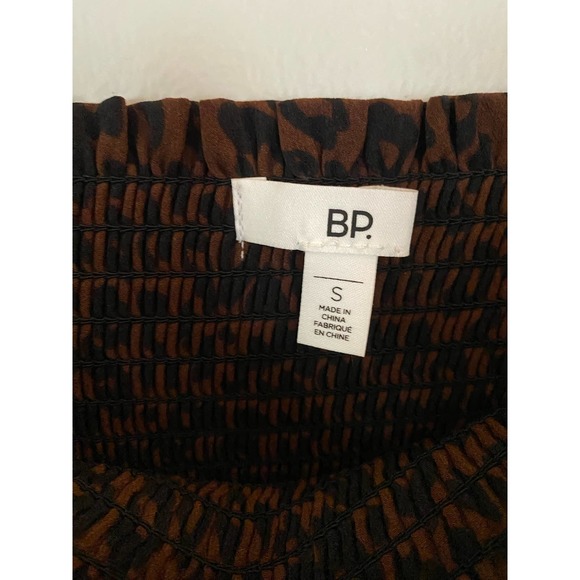 BP. Nordstrom shirred ruffled mini leopard square neck cute summer dress 0044 - Picture 4 of 9